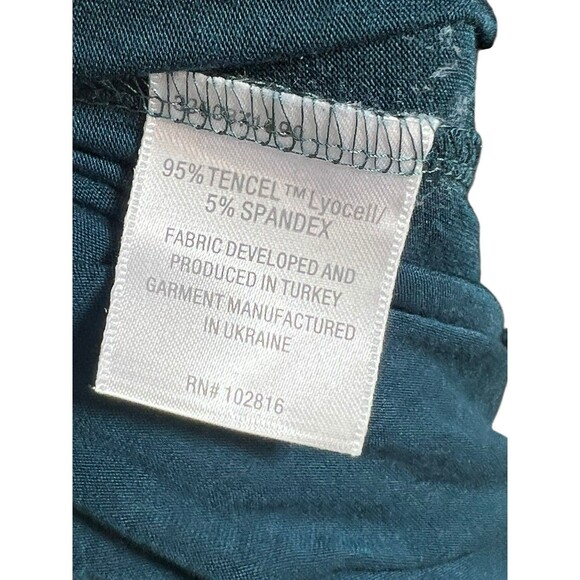 GARNET HILL Womens Sz M Teal Stretch Tencel Kimono Sleeve Knit Jumpsuit Belted - Picture 13 of 14